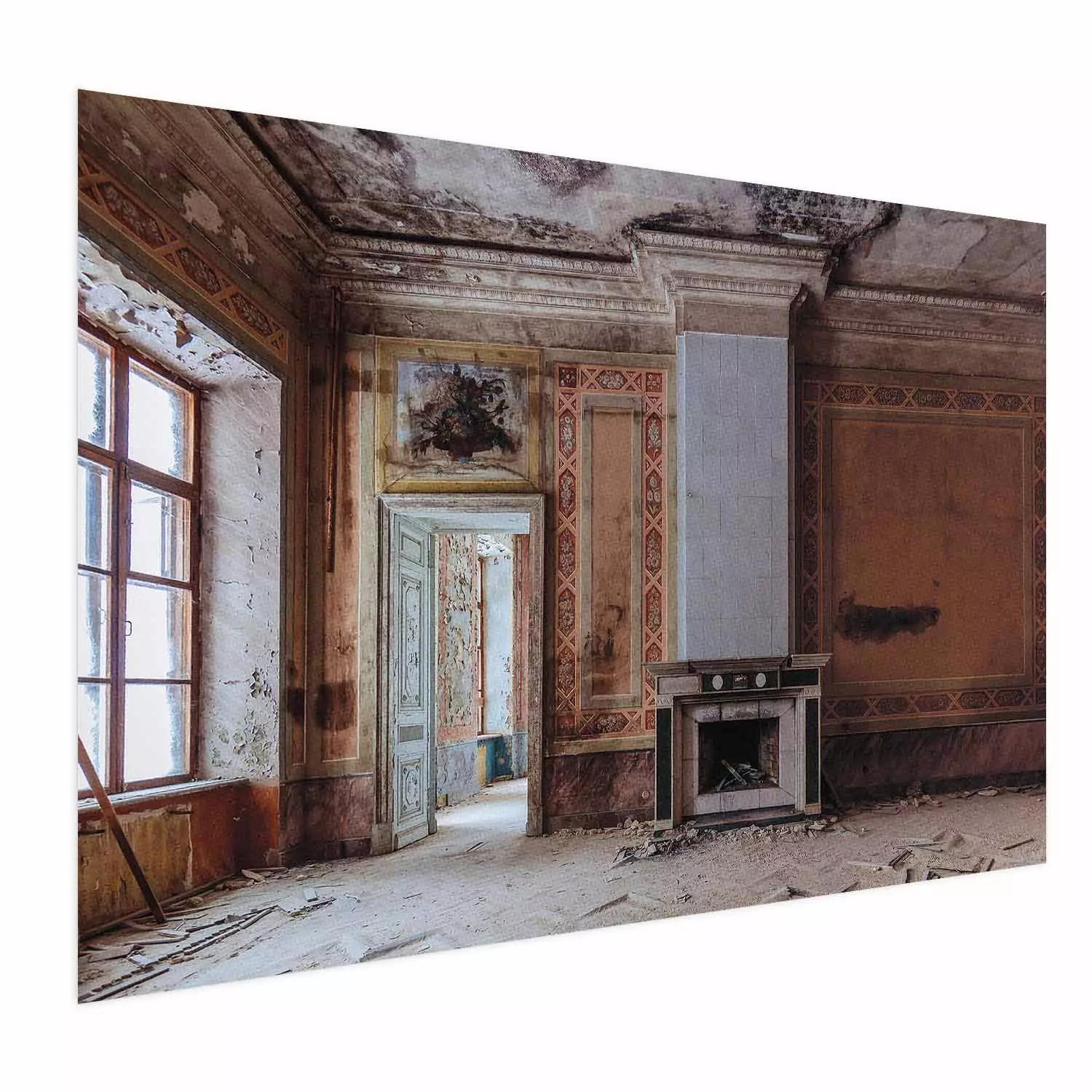 Wall Poster Destroyed Room - Paintings and Ruined Interior of an Abandoned Building