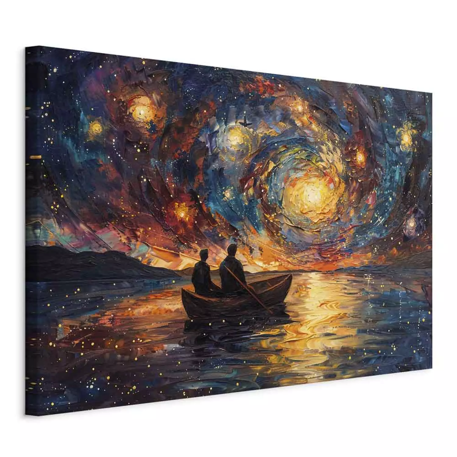 Canvas Print Starry Imagery - Night Cruise Inspired by Van Gogh's Art