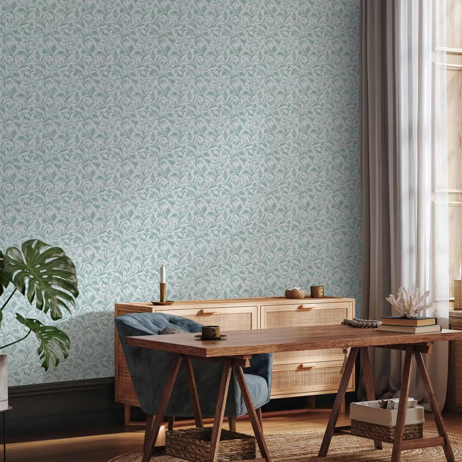 delicate botanical wallpaper