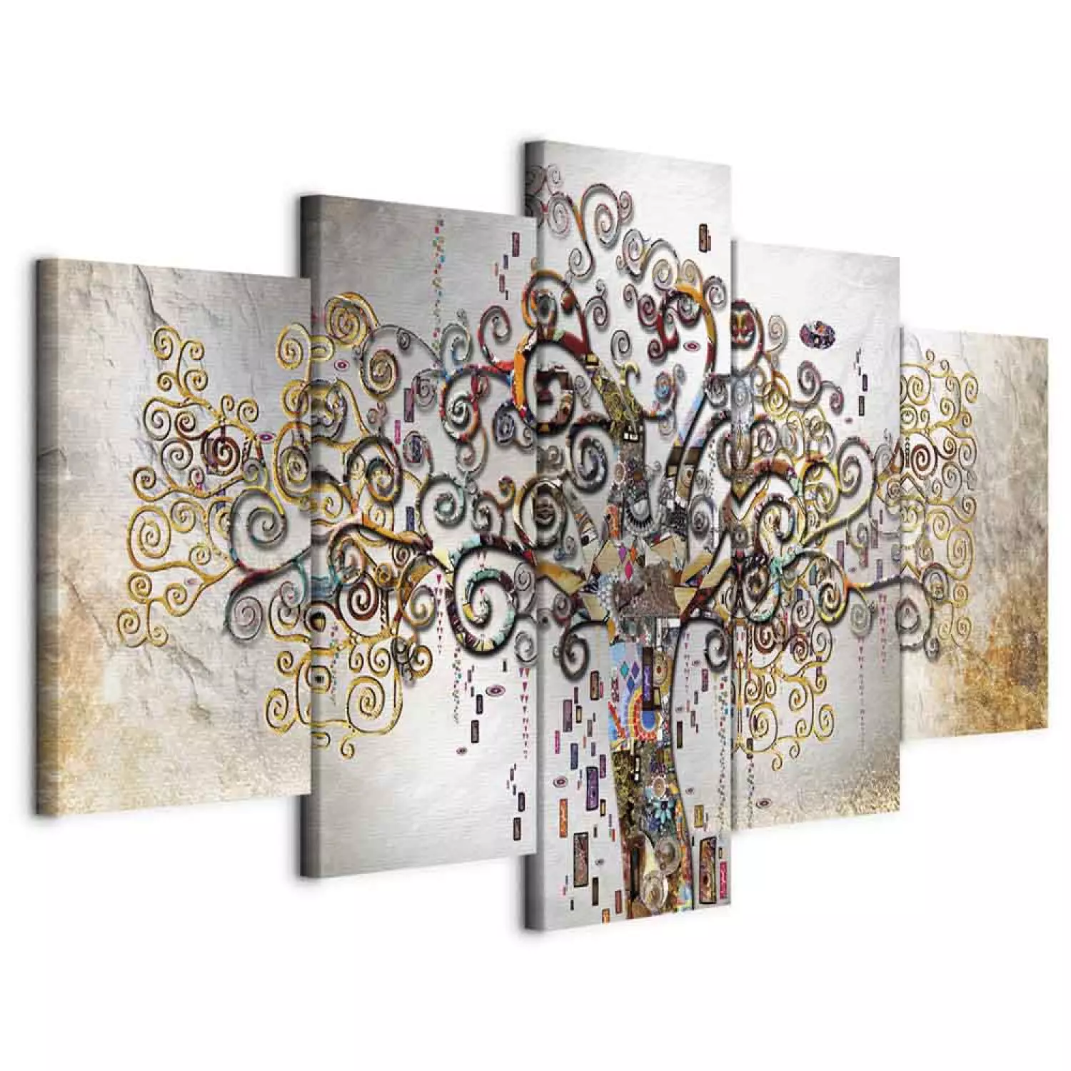 Canvas Mosaic Tree (5-piece) Wide
