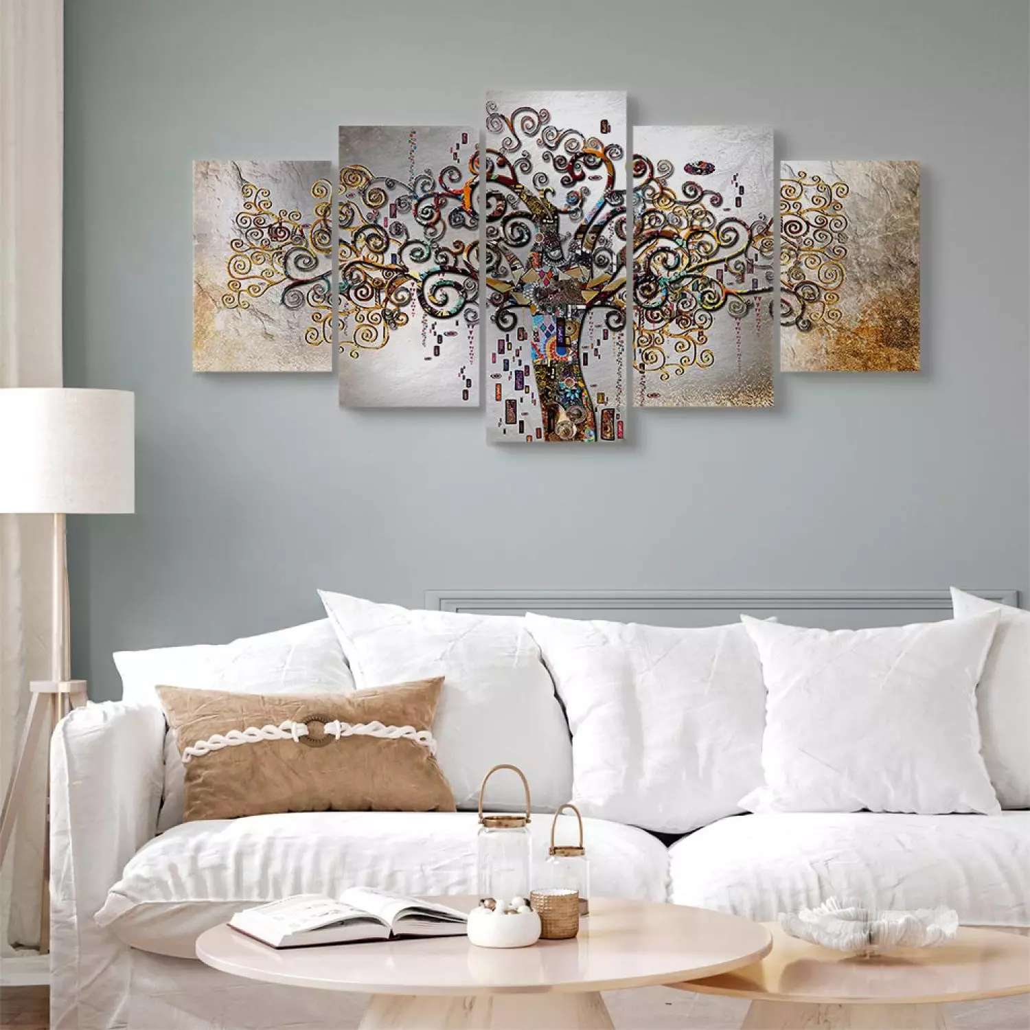 Canvas Mosaic Tree (5-piece) Wide