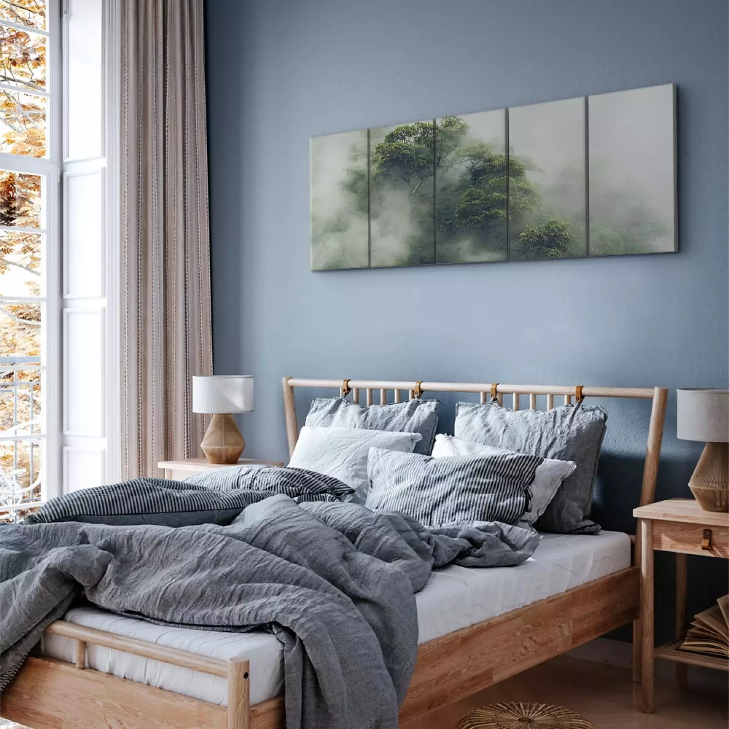 Canvas Art Print Foggy Amazon (5-piece) Narrow