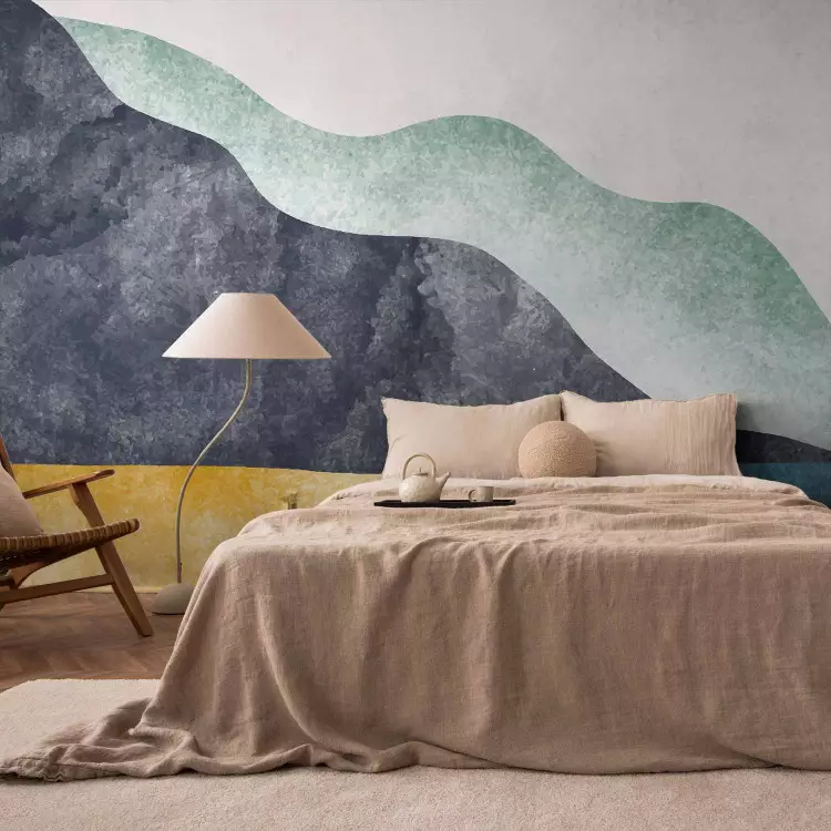 Geometric Hills - Modern Representation of Nature in Shades of Grey