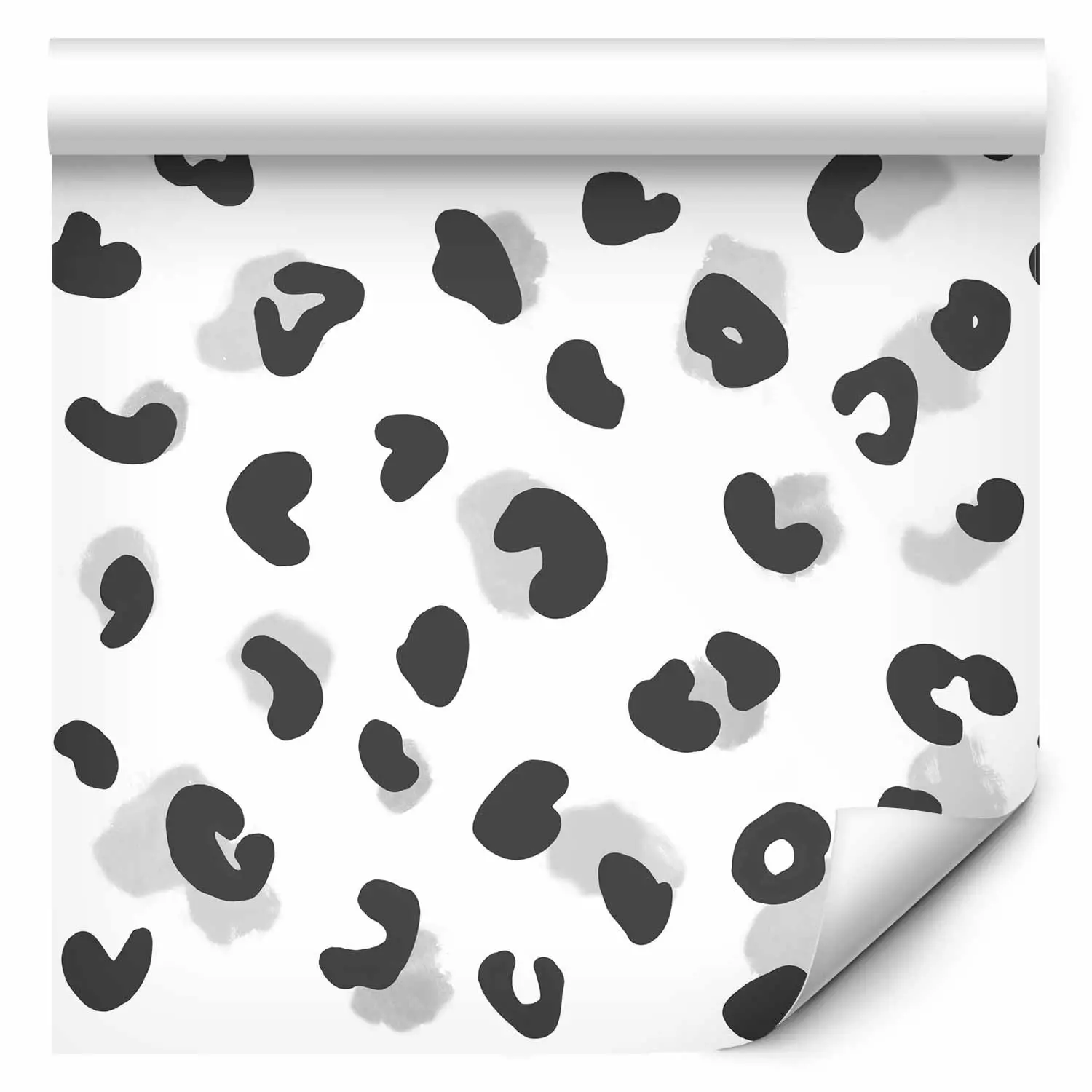 Modern Wallpaper Panther Spots - stylized pattern in black and gray tones