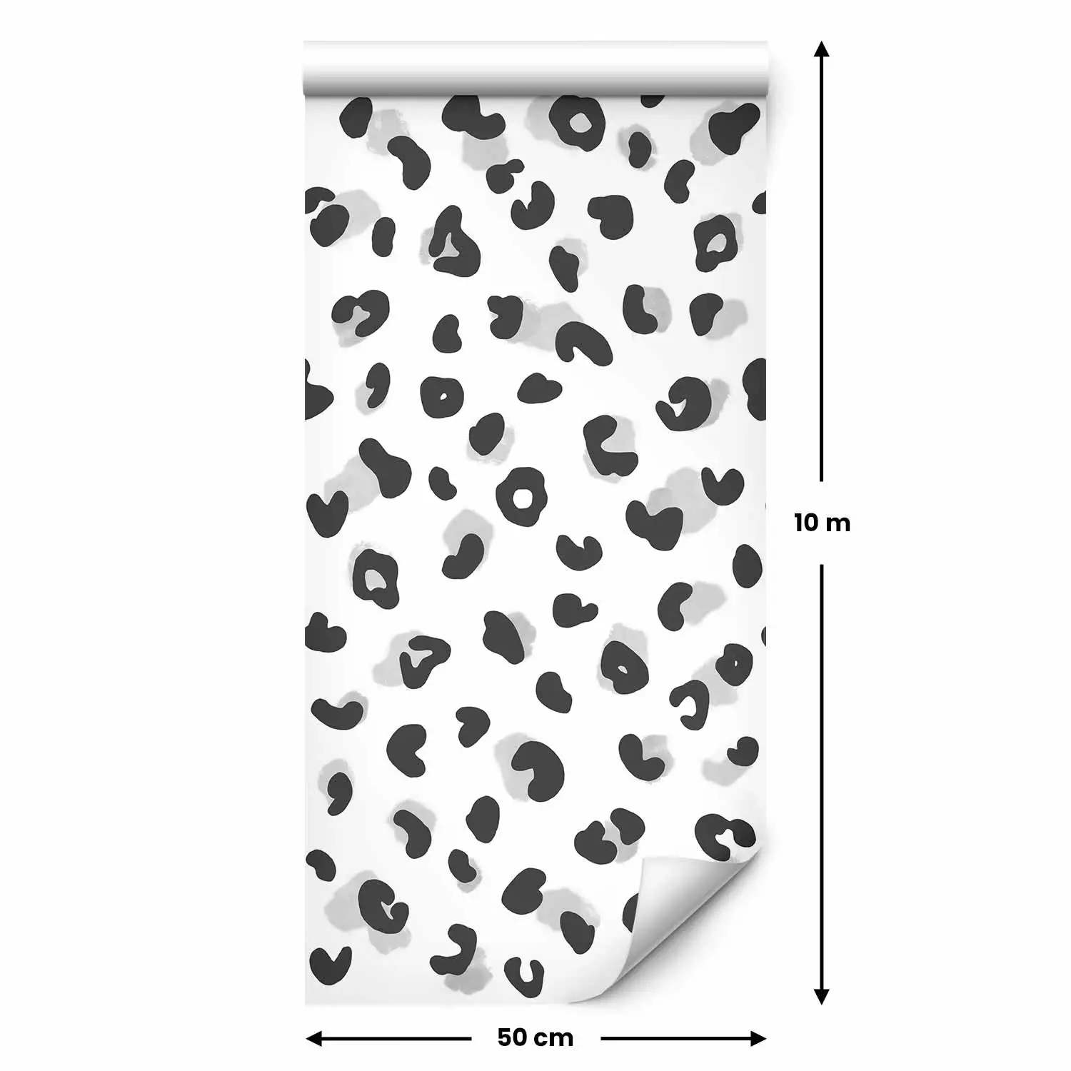 Modern Wallpaper Panther Spots - stylized pattern in black and gray tones