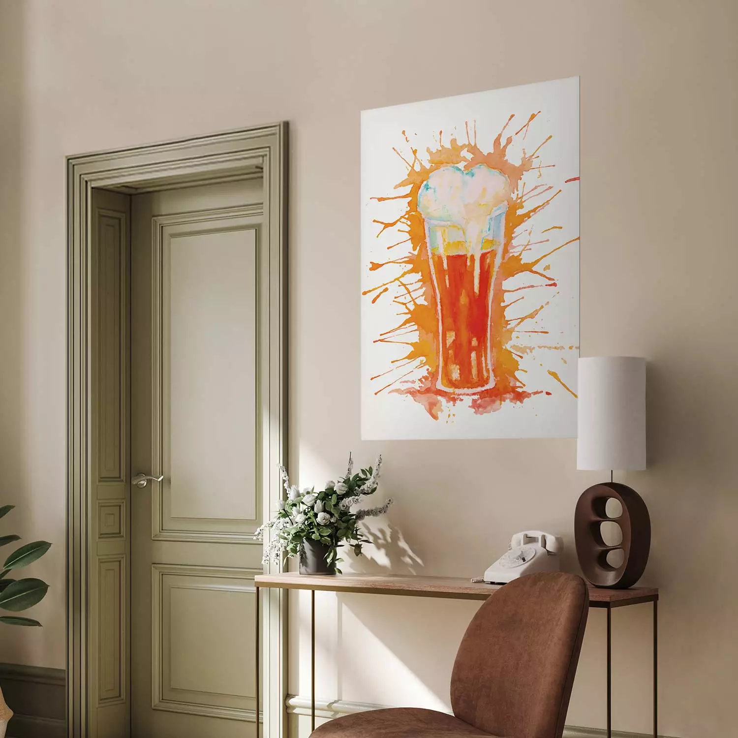 Poster Beer Foam - colorful image with a mug and energetic background
