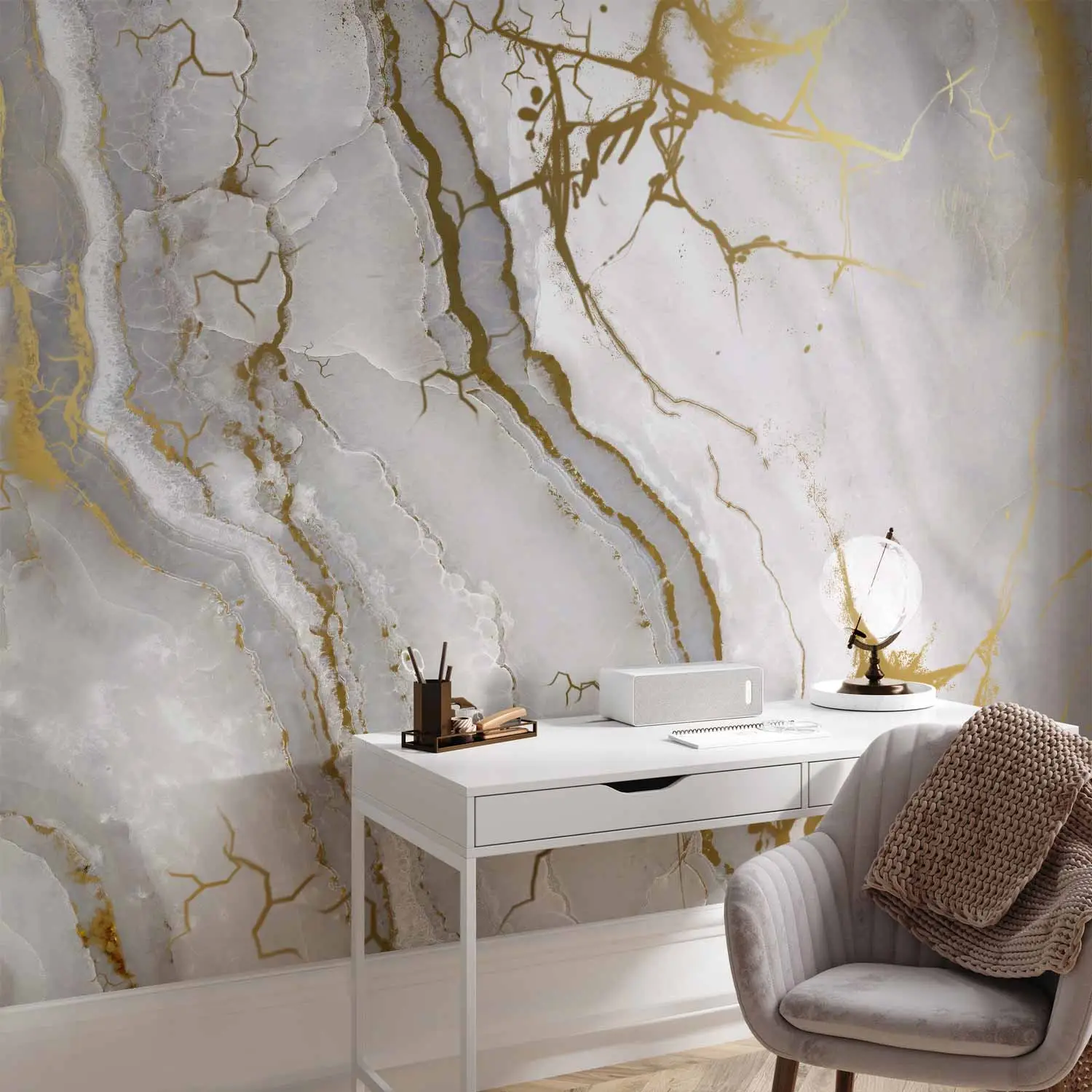 white and gold textured wallpaper