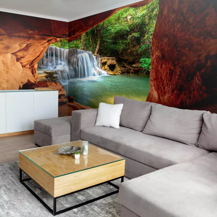 Mysterious Grotto - Hidden Waterfall Seen from Inside a Cave