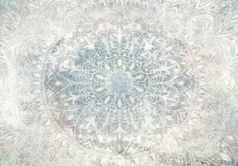 Wall Mural Dream Mandala - Delicate Pattern in Blue-Beige Color Scheme Wallpaper Cropper
