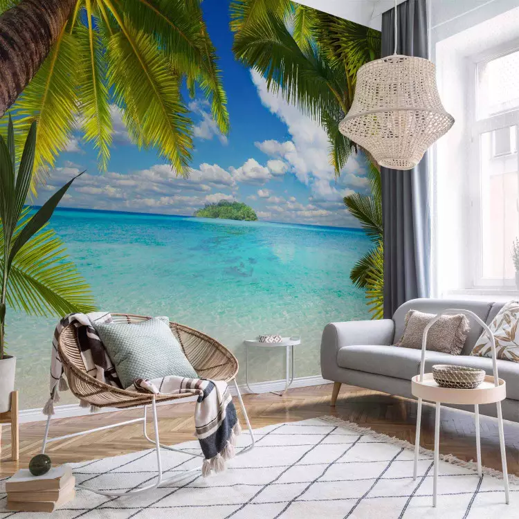 Paradise Beach - Tropical Haven with Palms and Turquoise Sea