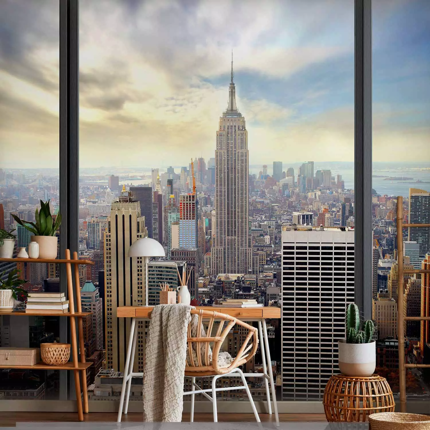 Wall Mural Window View - New York Cityscape with Empire State Building
