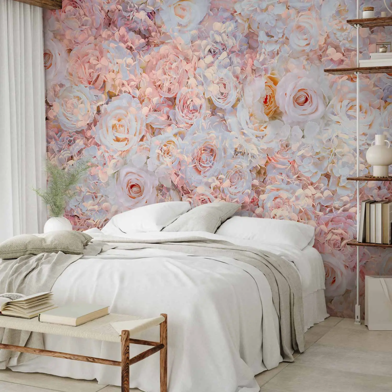 rose wallpaper bedroom