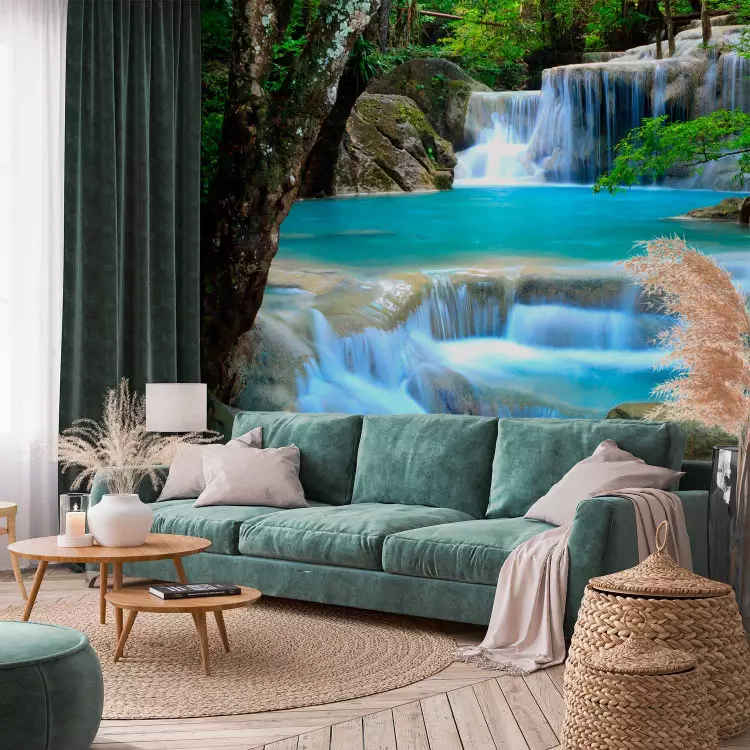 Cascading Haven - Crystal Clear Waterfall in a Tropical Forest