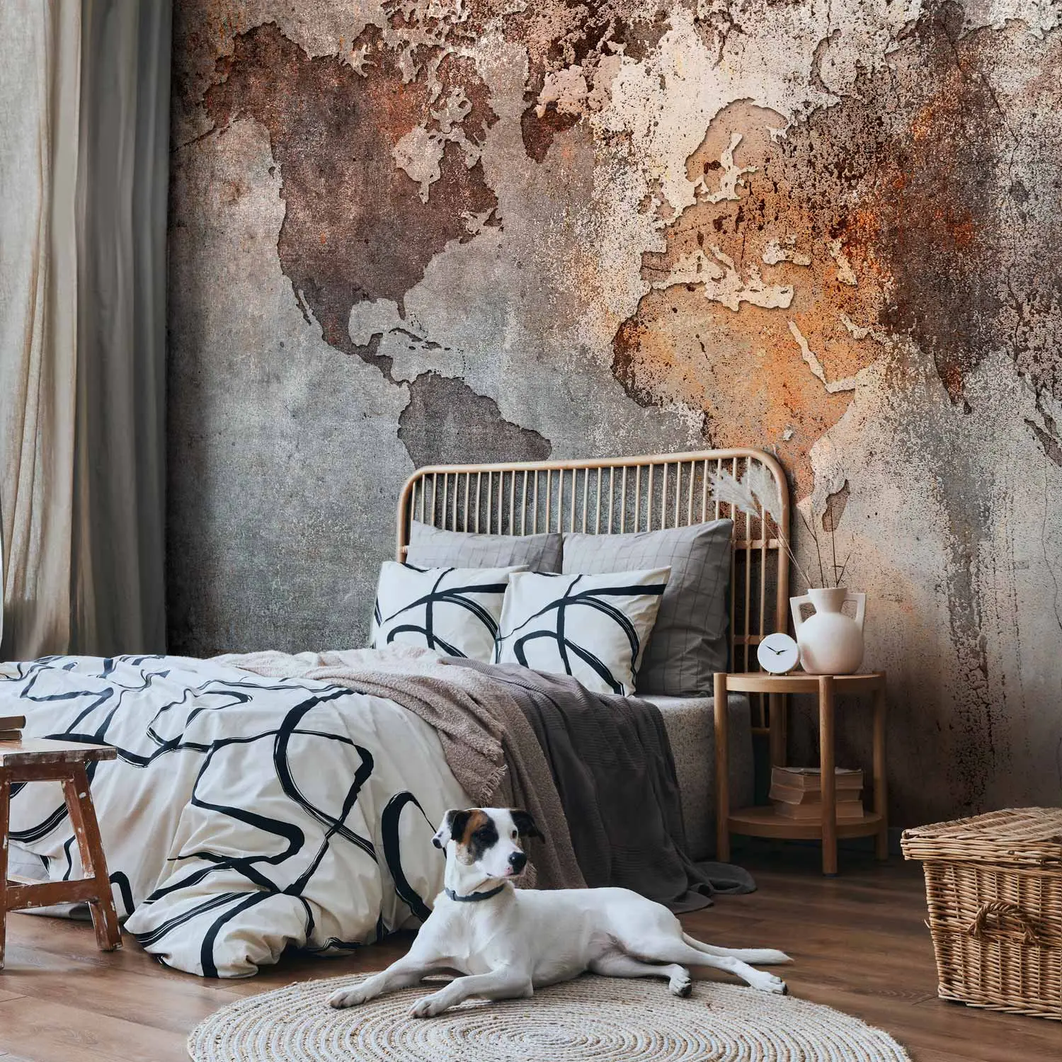 world map wallpaper bedroom