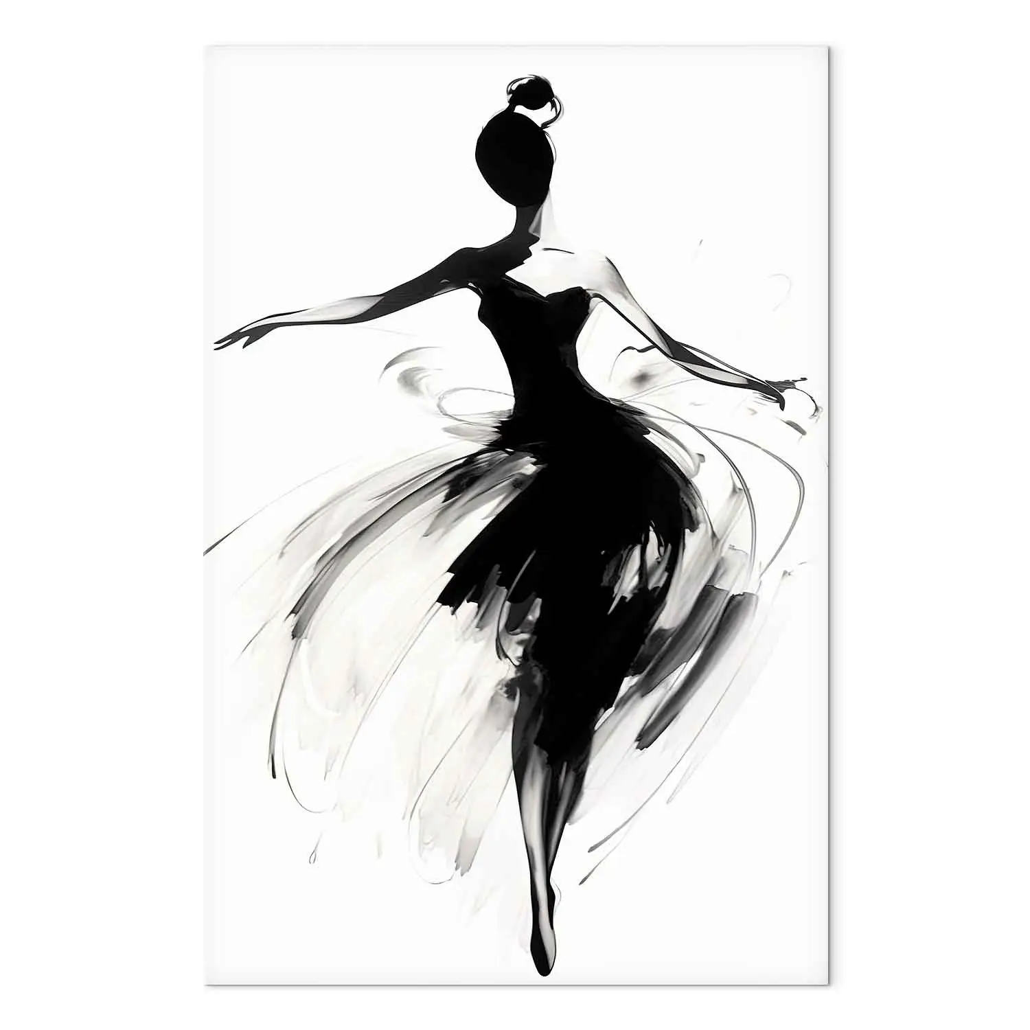 Large XXL print Ballet Whirl - Dynamic Graphic of Ballerina in