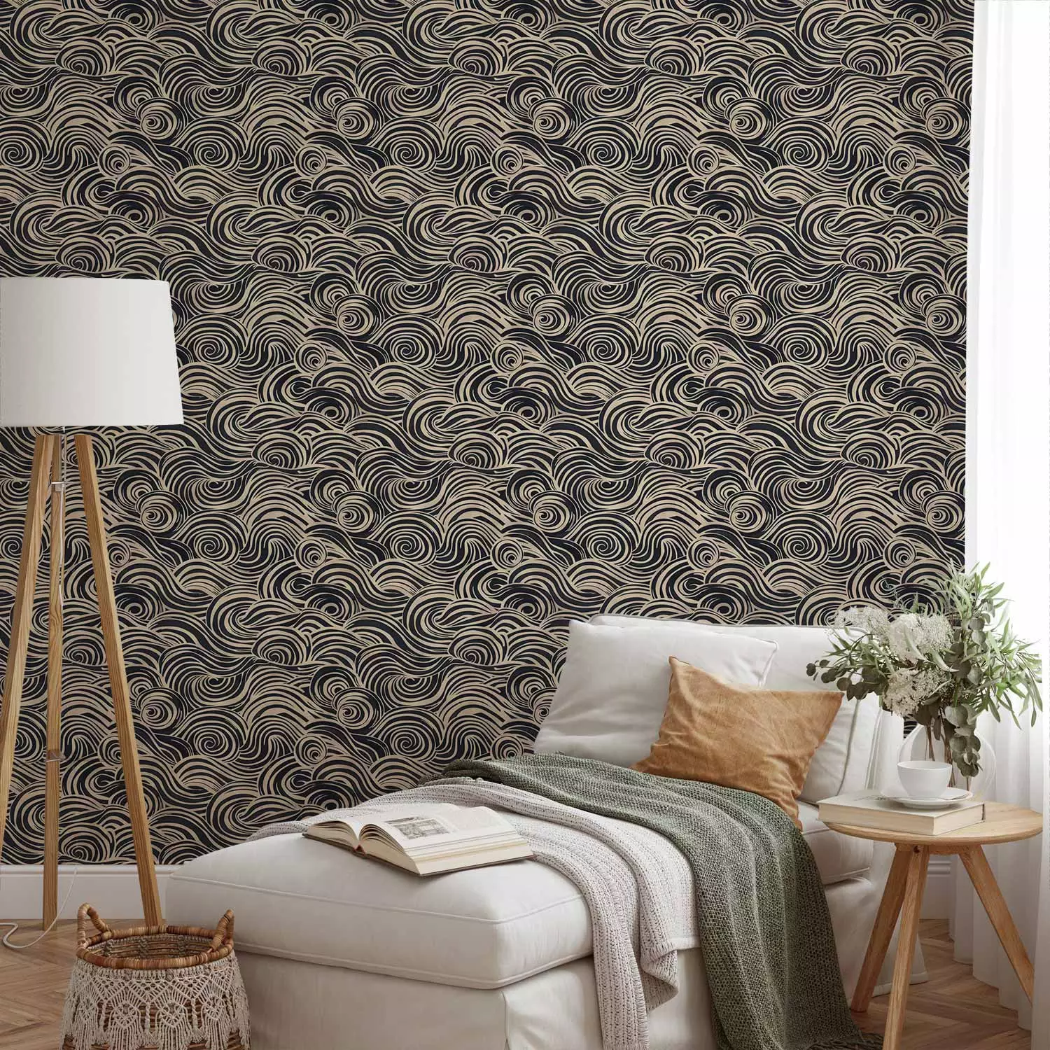 Wallpaper Swirling Lines - Dynamic Design Inspired by Motion and Currents