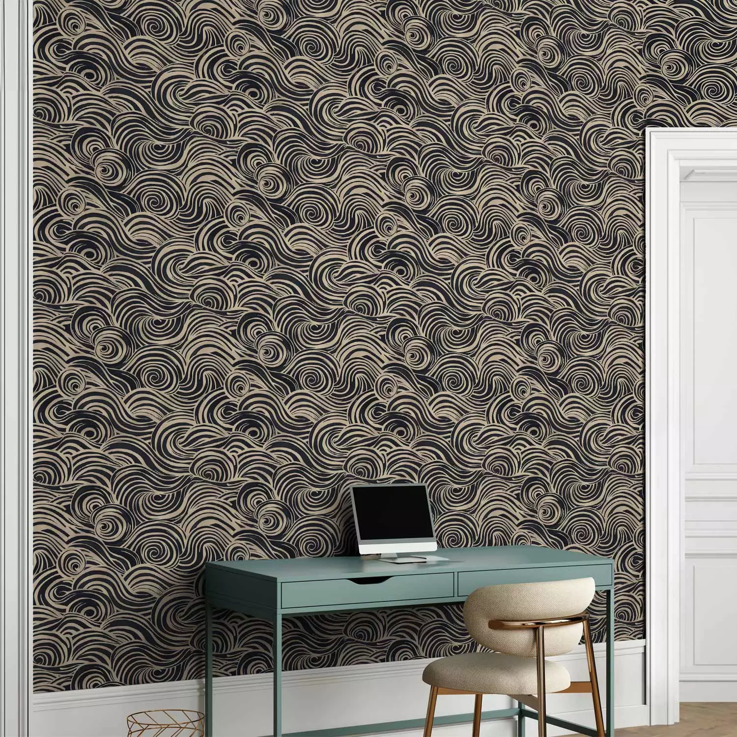 Wallpaper Swirling Lines - Dynamic Design Inspired by Motion and Currents