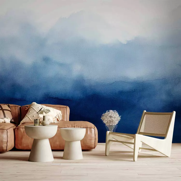 Blue Silence - Gentle Composition with Wavy Mist in Various Shades