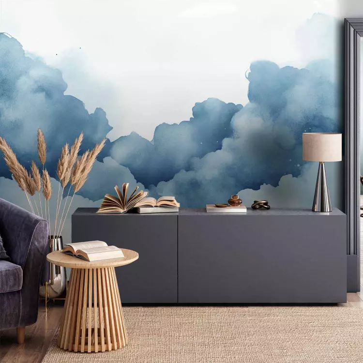Sky Play -  Abstract Composition with Gentle Clouds in Shades of Blue