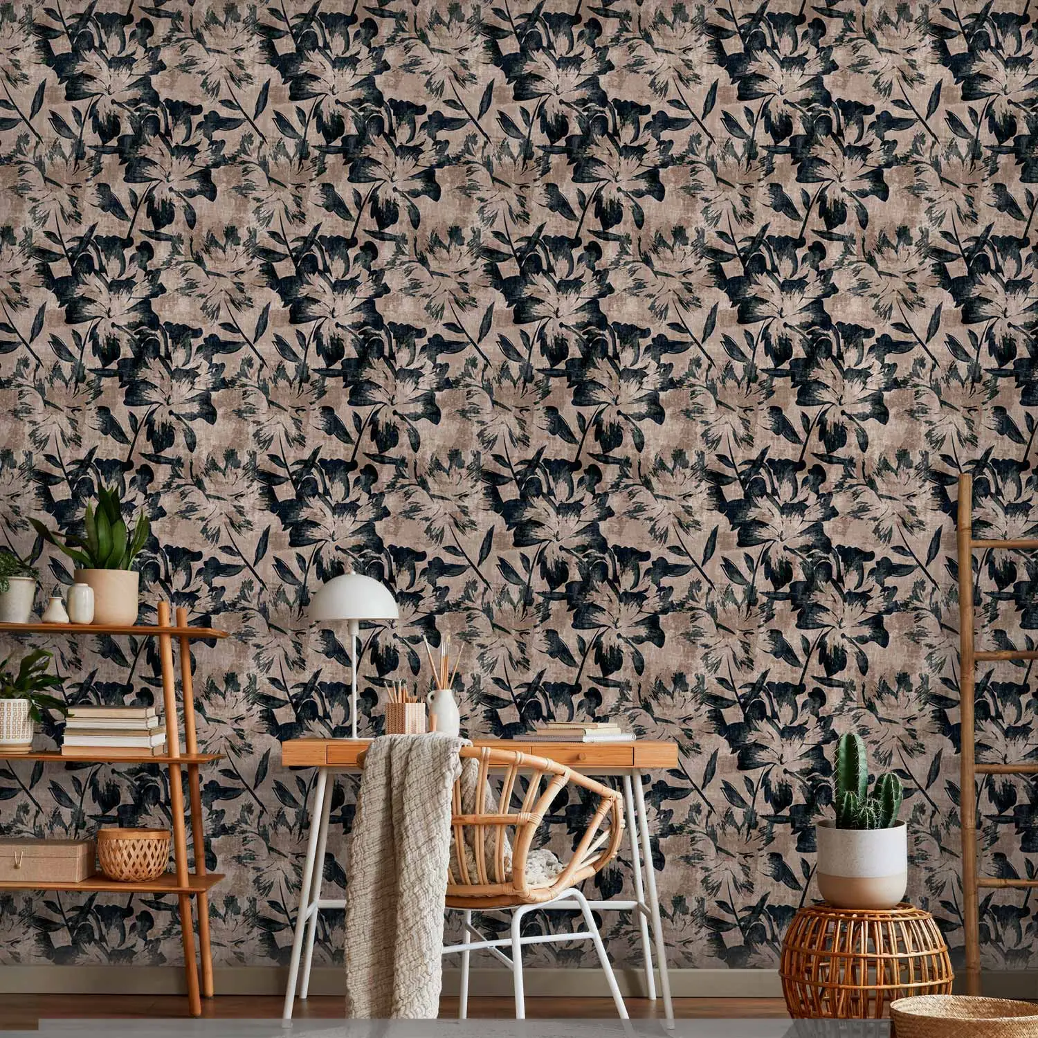 faded floral wallpaper