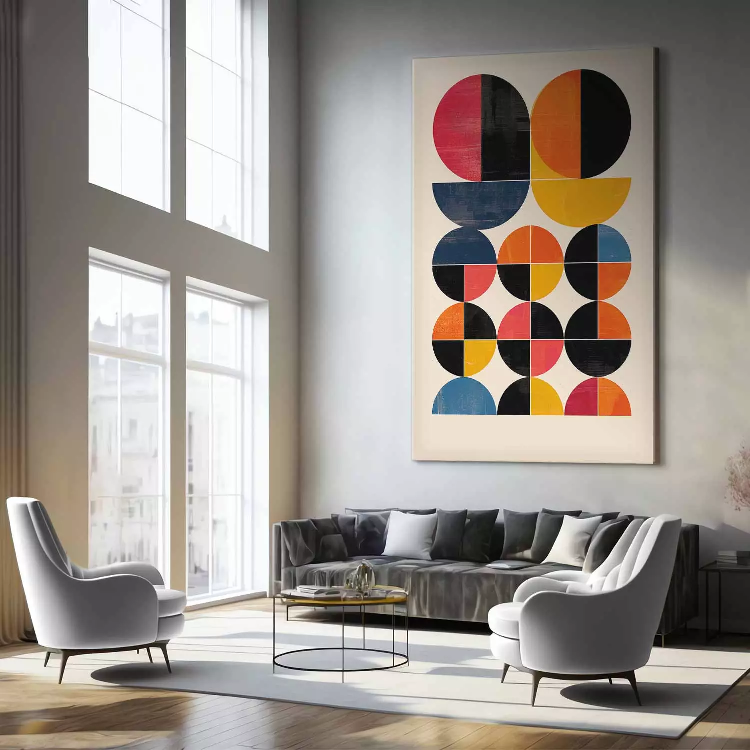 Large XXL canvas print Inspired by Bauhaus - composition