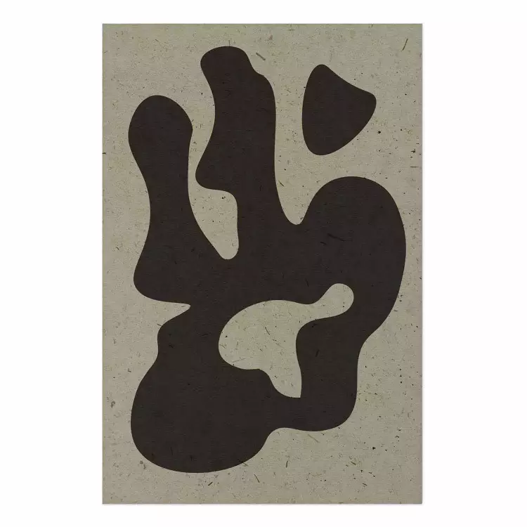 Dark stain - irregular shape on textured paper