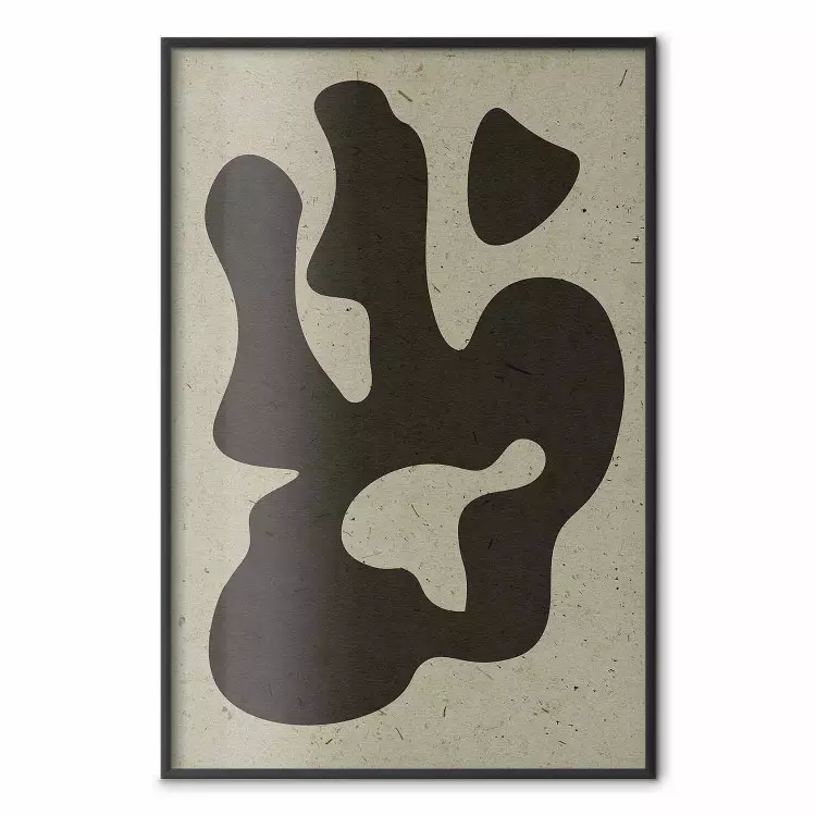 Dark stain - irregular shape on textured paper