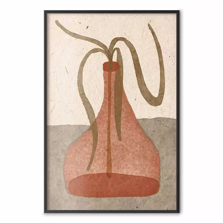 Grass and clay - simple plant illustration in earthy tones