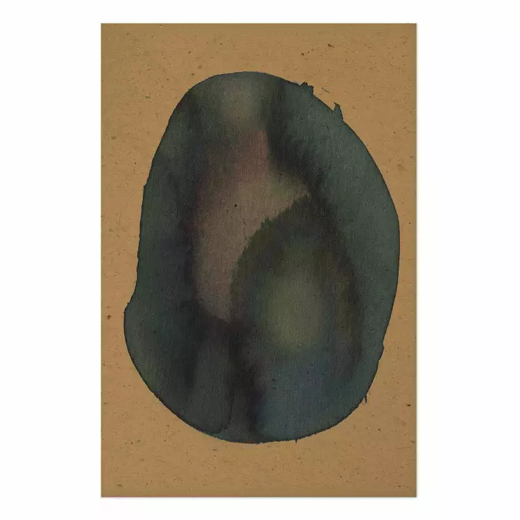 Organic shape - an irregular stain in dark colors on paper