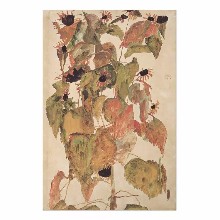 Autumn Sunflowers - abstract composition of leaves and flowers