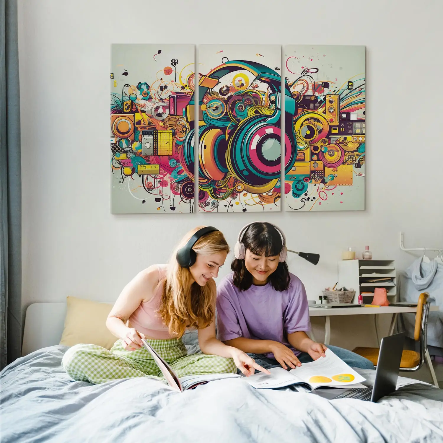 アート・デザイン・音楽 taschen_ 100 masterpieces in detail Canvas Painting Graffiti sounds - an abstract composition