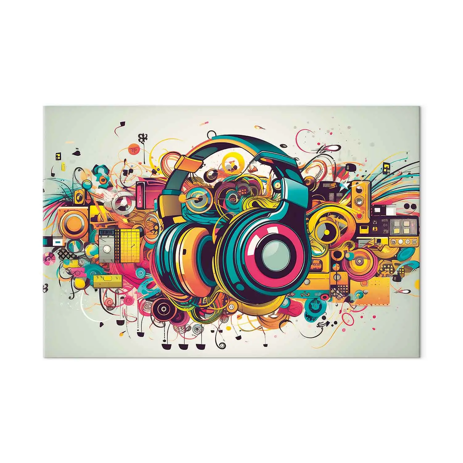 XXL canvas print Flowing melodies - attributes of a music lover