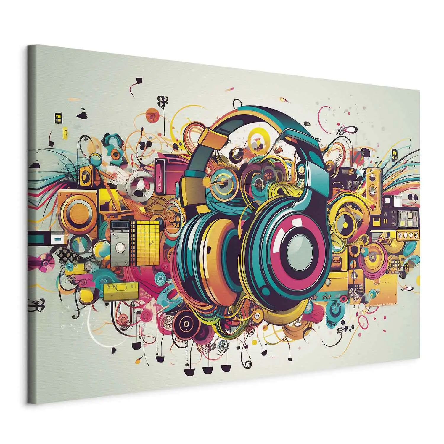 XXL canvas print Flowing melodies - attributes of a music lover