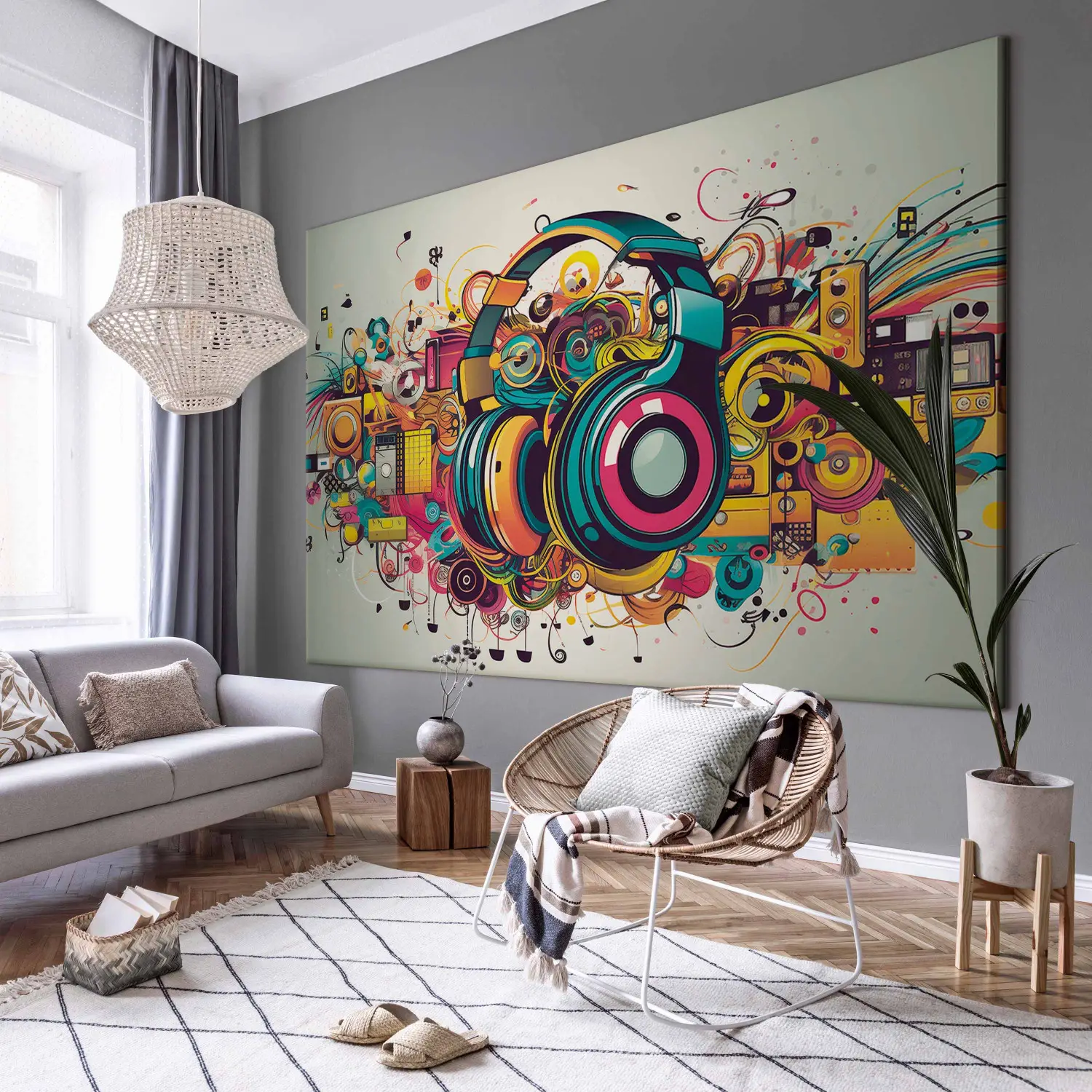 XXL canvas print Flowing melodies - attributes of a music lover