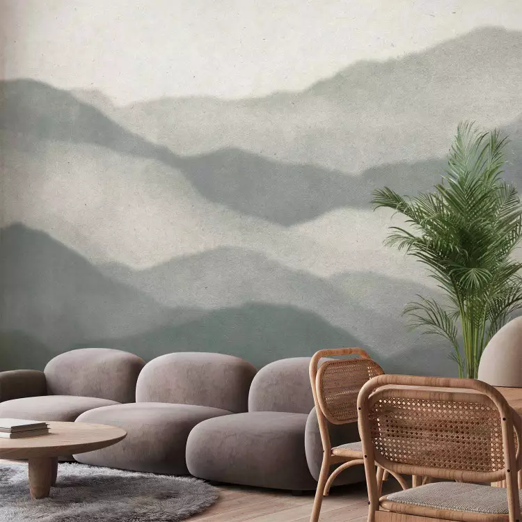 Misty horizon - subtle mountain shadows in shades of gray