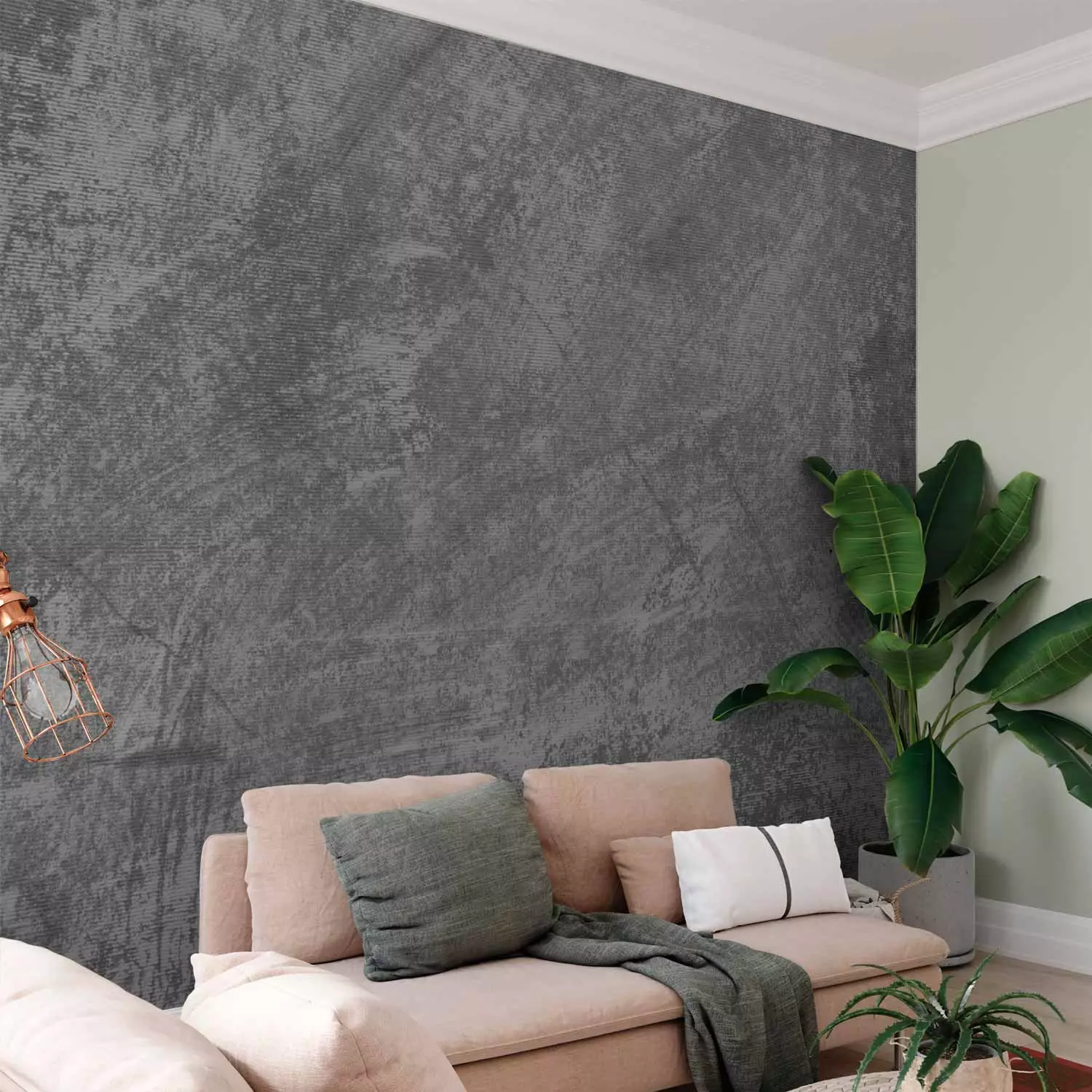 Photo Wallpaper Industrial gray - raw surface with abrasions and streaks