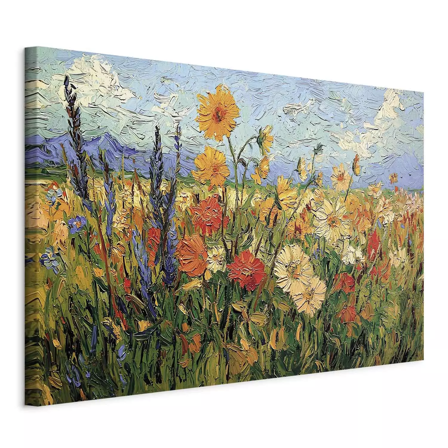 Canvas Print Field Bloom - A Painterly Summer Meadow of Multi-Colored Flowers