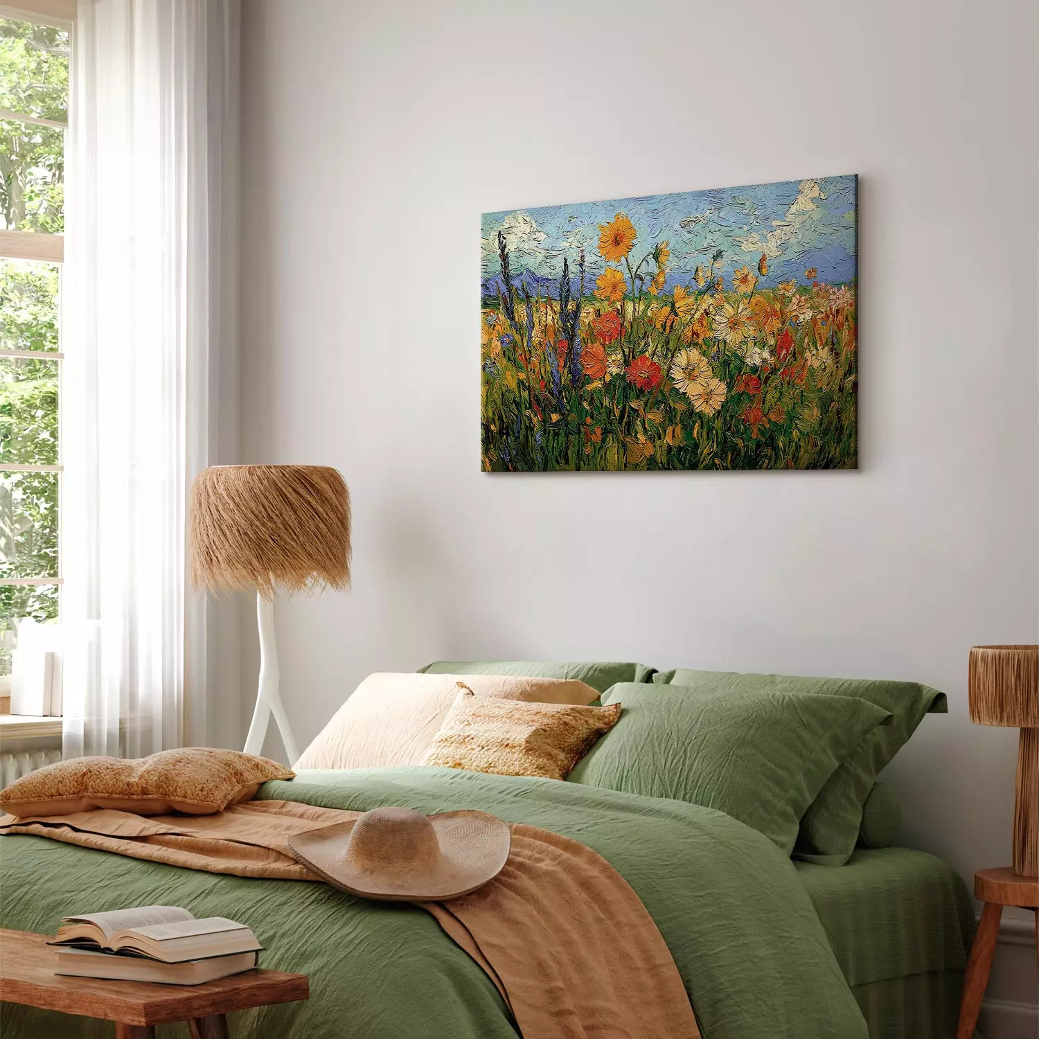 Canvas Print Field Bloom - A Painterly Summer Meadow of Multi-Colored Flowers