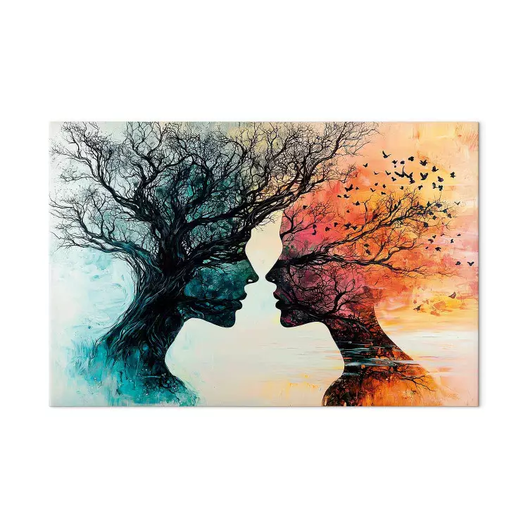 Souls of Trees - profiles of two people entangled in the treetops