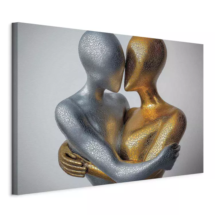 Gold and Silver - an abstract figure depicting the embrace of two figures