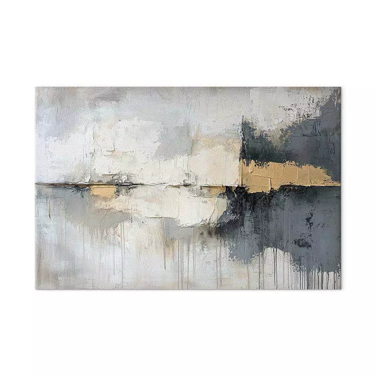 Gray paint - abstract with gold accents on a textured background