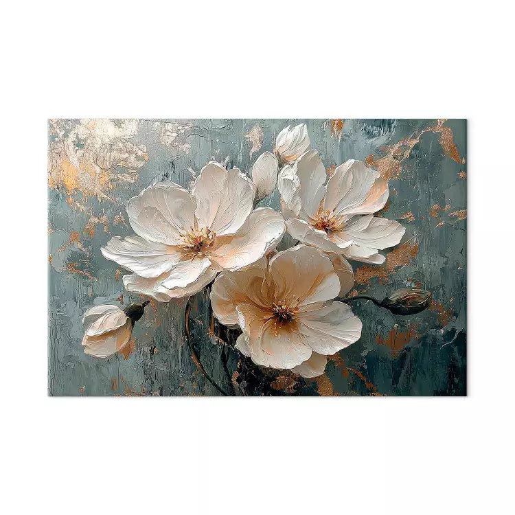 White elegance - flowers with delicate gold decorations