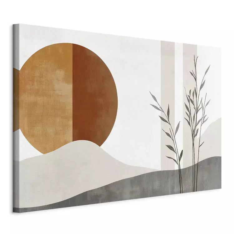 Harmony of the Orient - Sunset over the Water in a Minimalist Style