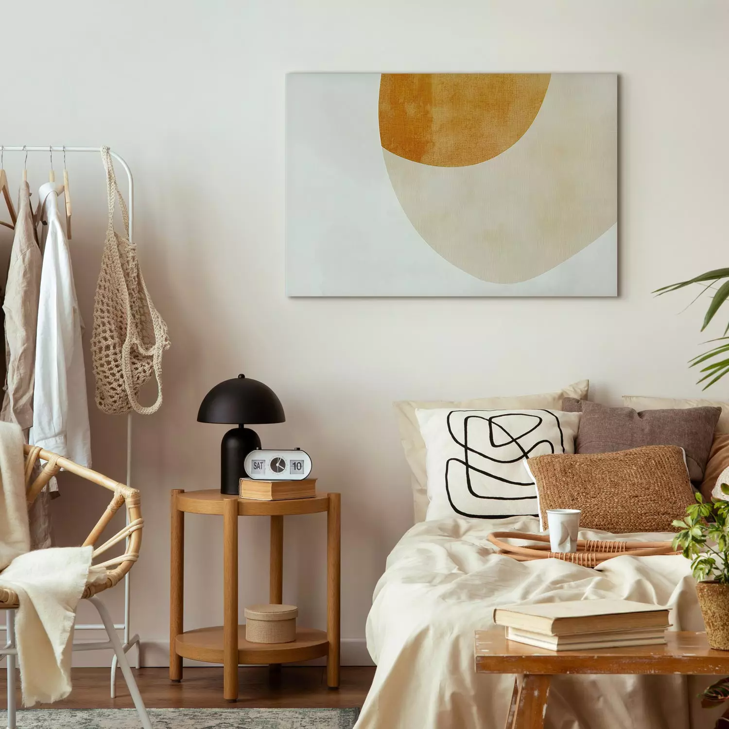 Canvas Painting Interpenetrating shapes - an abstract composition