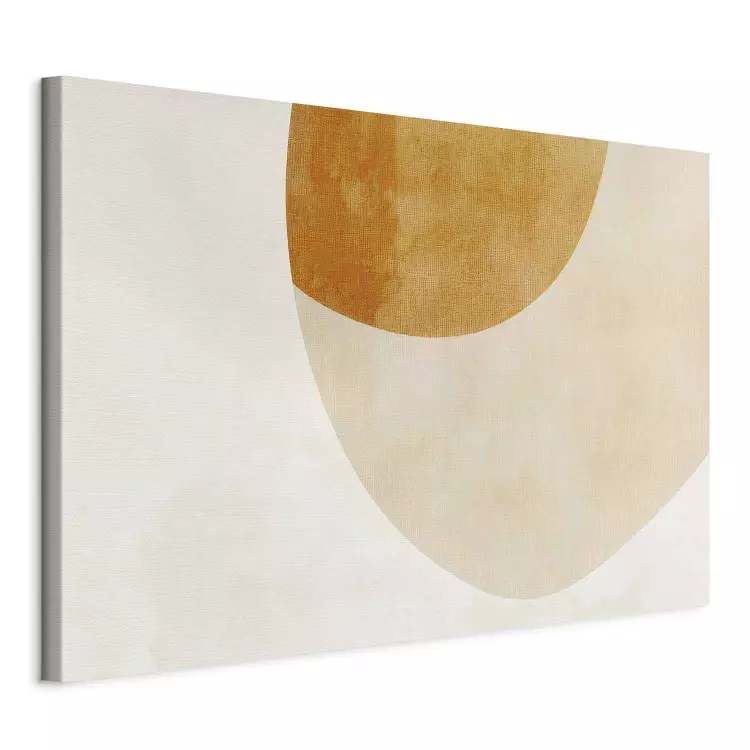 Interpenetrating shapes - an abstract composition in energetic colors in the Japandi style
