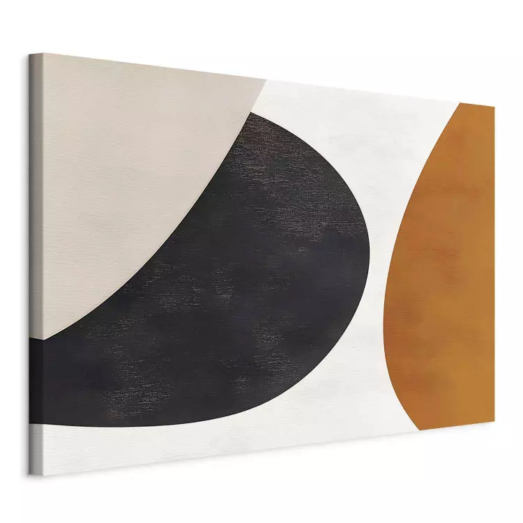 Three shapes – an abstract composition of interpenetrating forms in intense colors