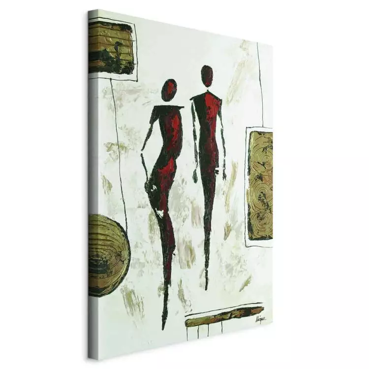Abstract Figures (1-piece) - silhouettes of two people with designs