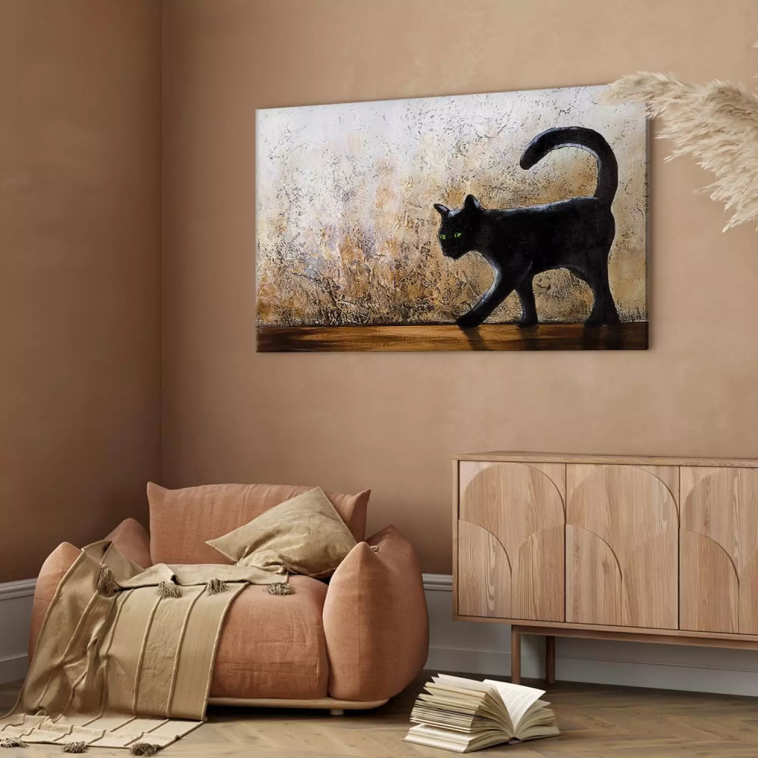 Canvas Print Green-eyed cat
