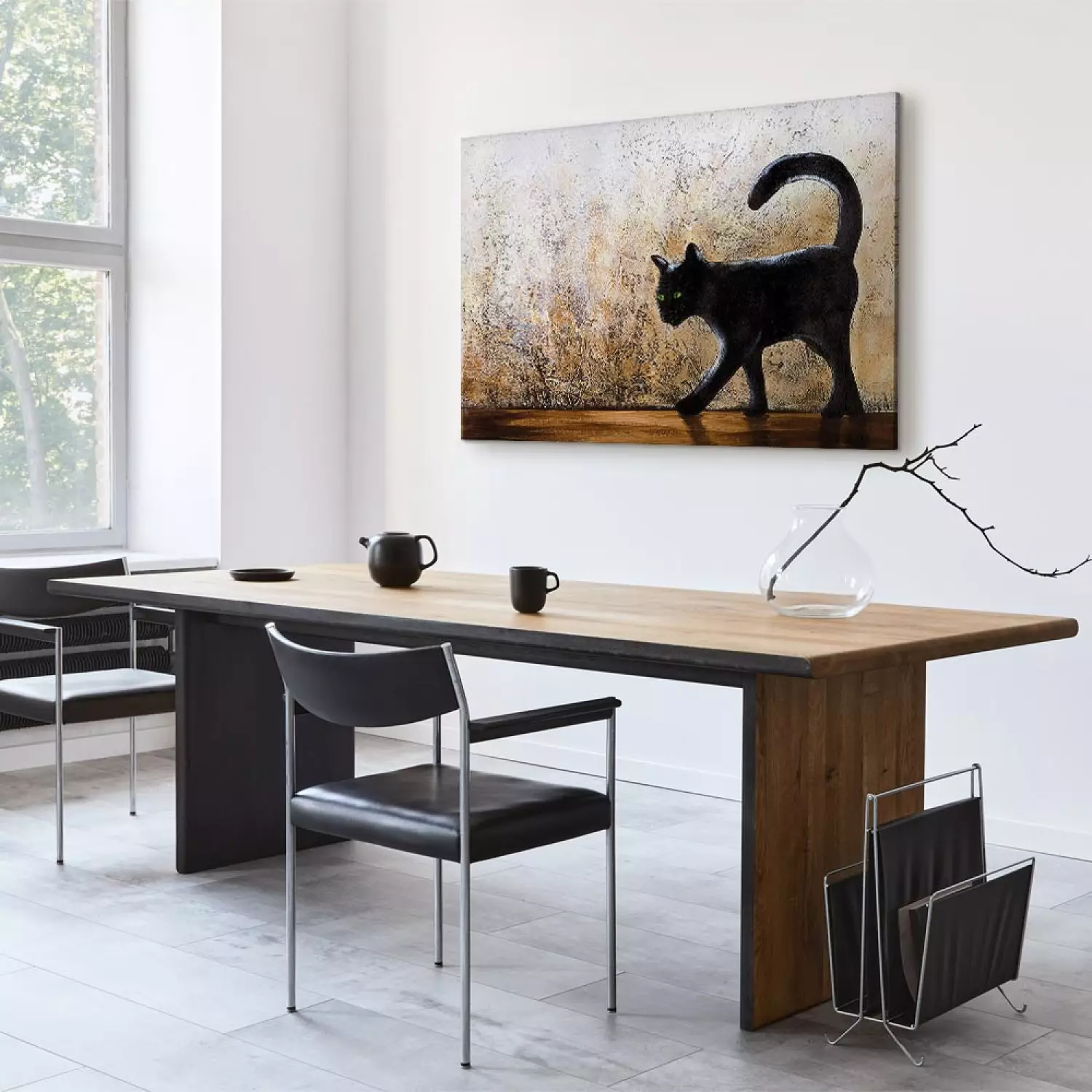 Canvas Print Green-eyed cat