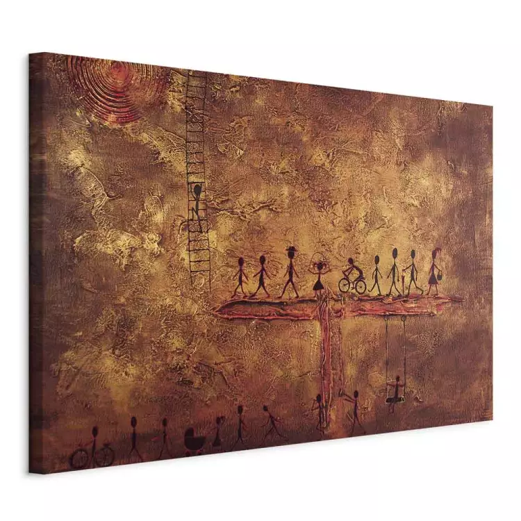 People in Bronze (1-piece) - abstraction with silhouettes and designs